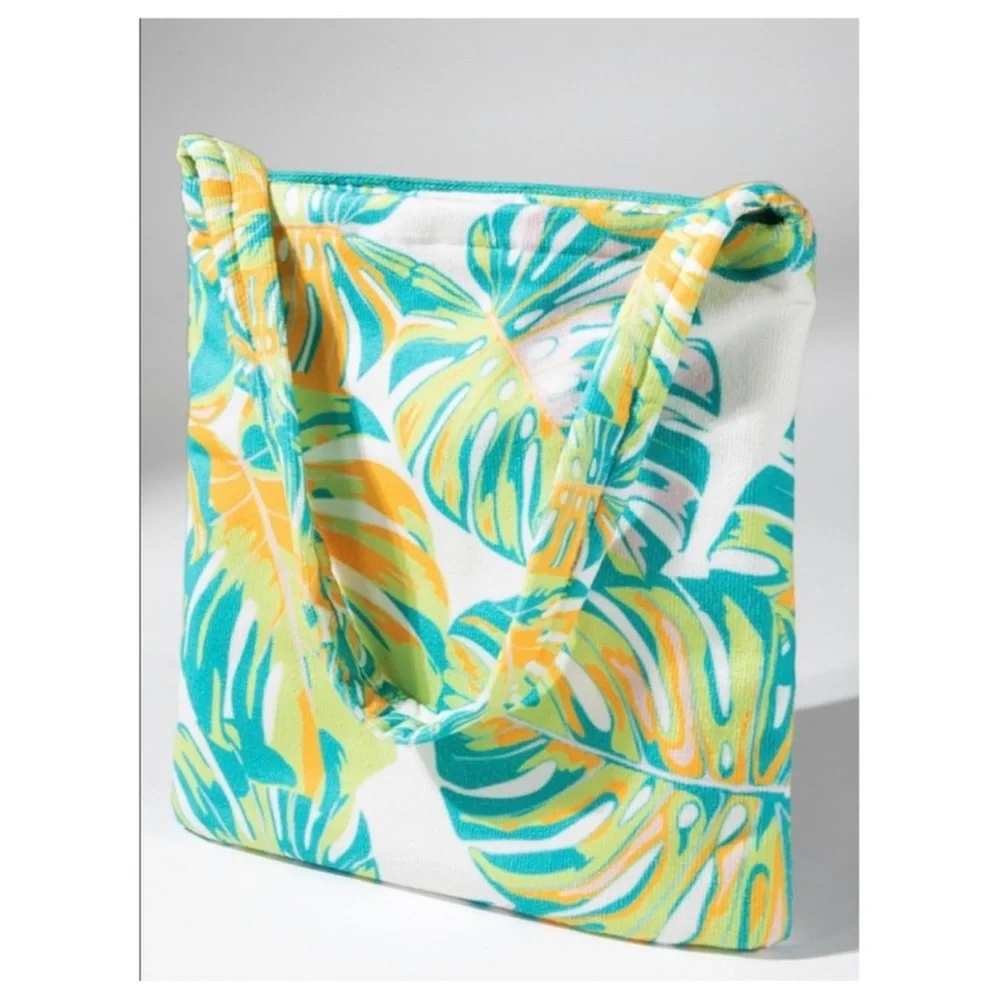 NEW Boho Monstera Bag Convertible Beach Towel Tote